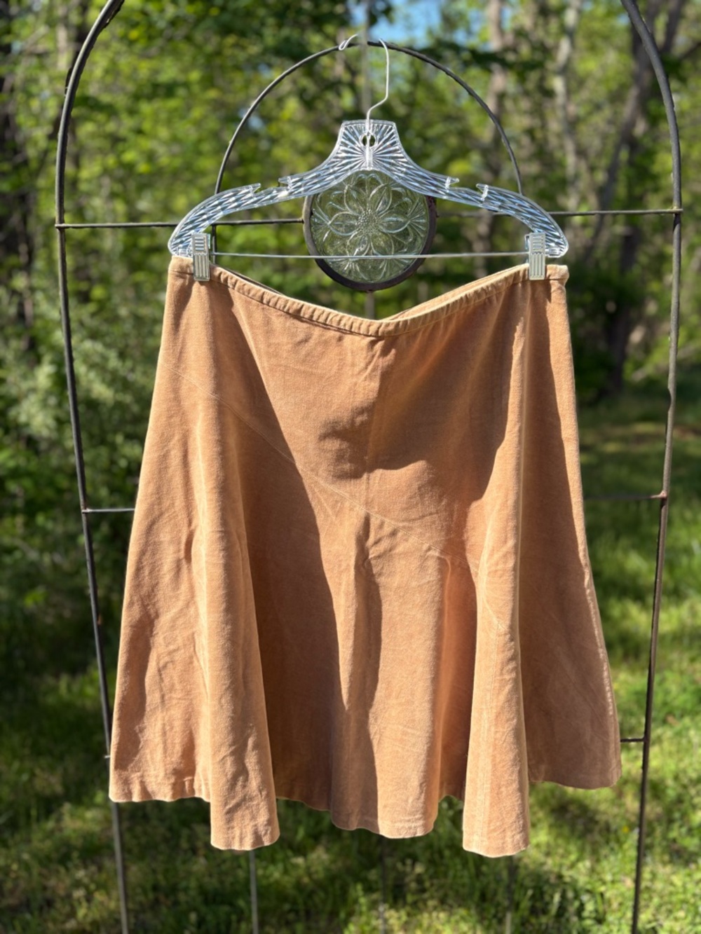 Vintage Casual Corner Tan A-Line Skirt Suede-Like